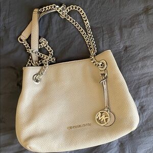 Michael Kors Grey Shoulder Bag with Silver Chain